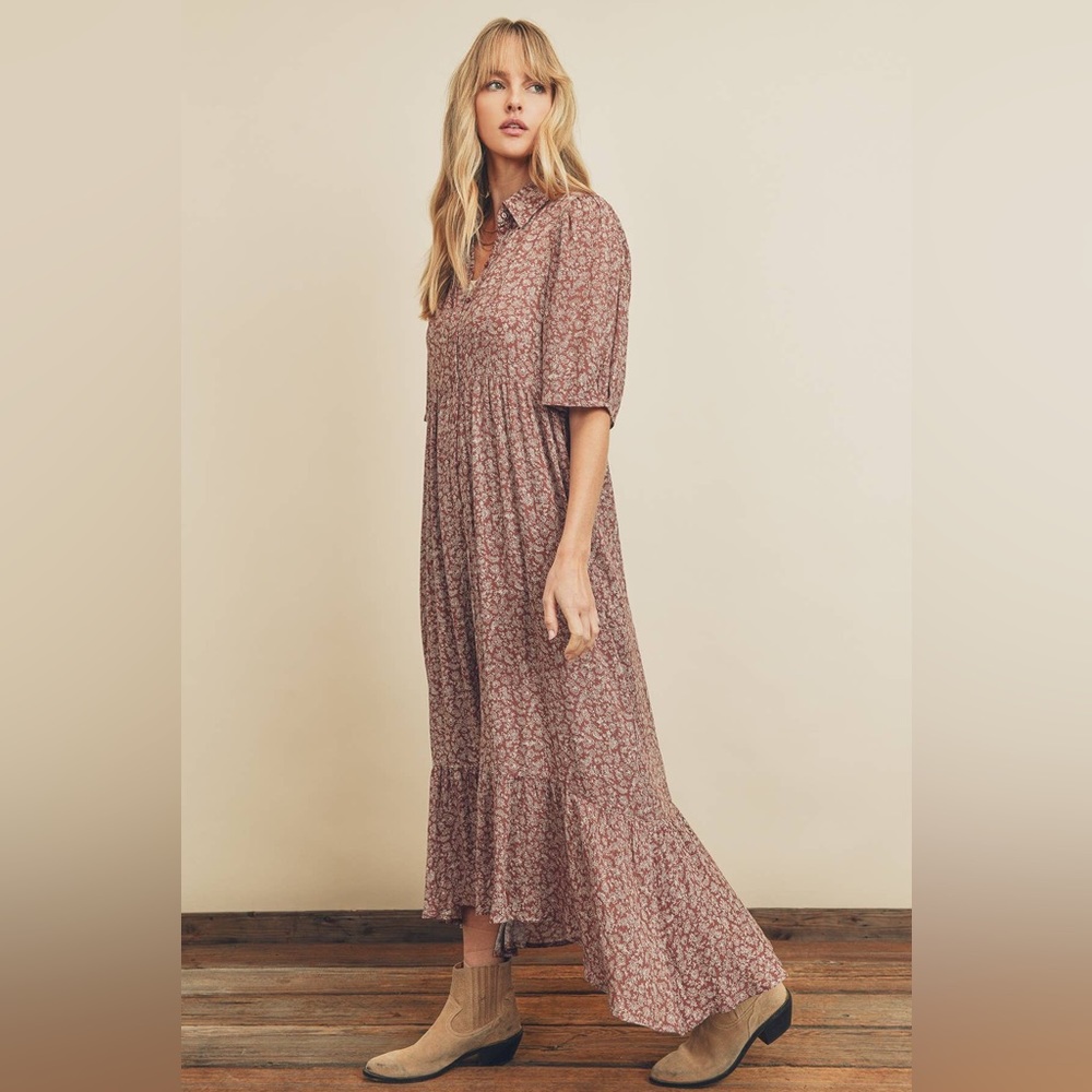 Paisley Maxi Shirt Dress